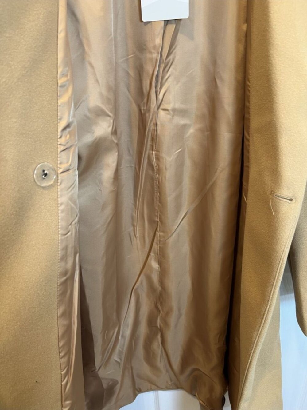 Fashion Women’s Camel Wool Blend Winter Coat XL Long Classic Elegant NWT - Picture 7 of 12